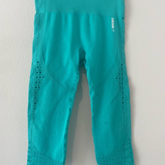 Gym Shark Energy Seamless Leggings-Teal - Picture 2 of 3